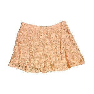 r 21 pink Lace miniskirt size large euc